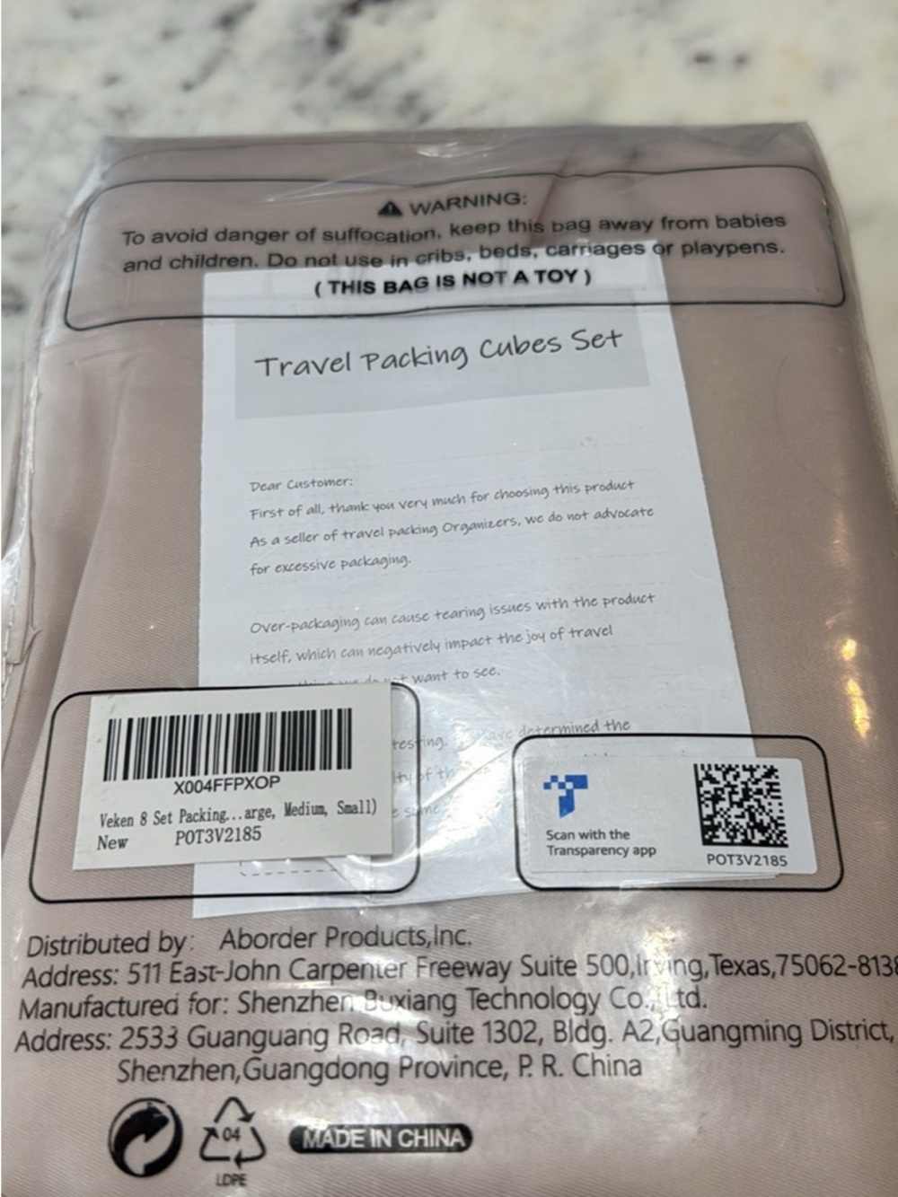 Women's Travel Packing cubes 8 med and small taupe